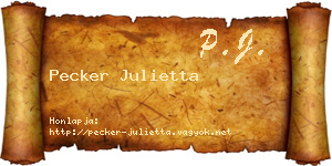 Pecker Julietta névjegykártya